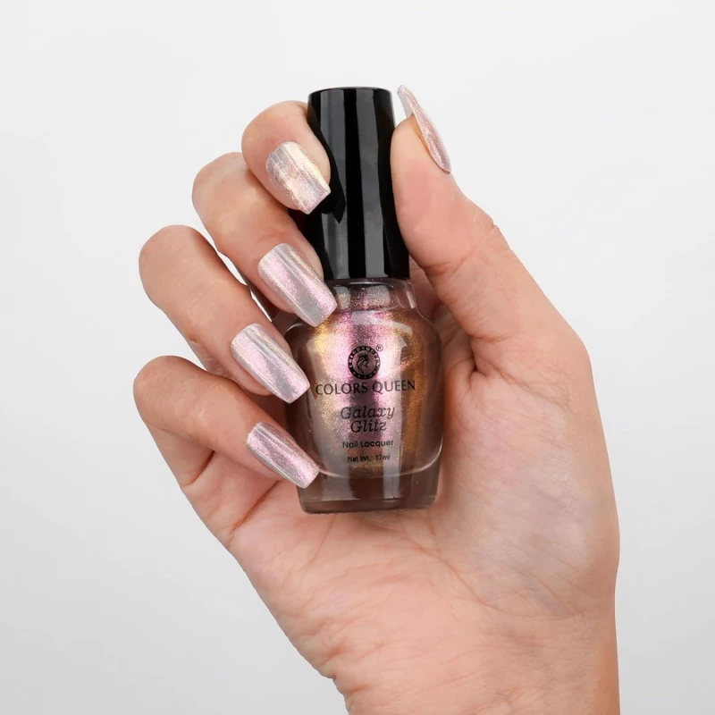 Colors Queen Galaxy Glitz Nail Lacquer | Glossy Nail Polish | Long Lasting | Chip Resisting Formula, Effortless Application | Vegan and Cruelty Free (106 - Unicorn, 17ml) thumbnail 2